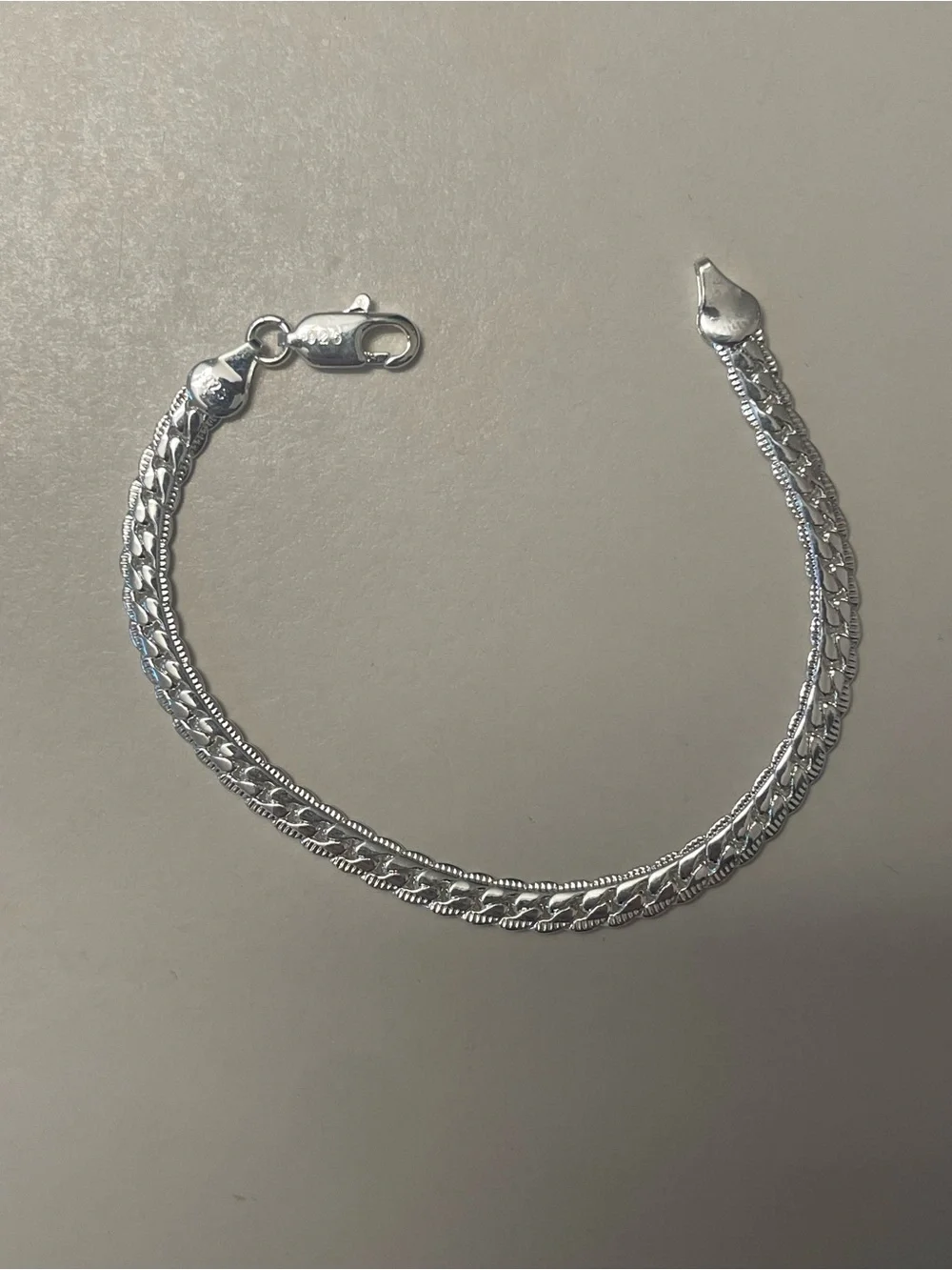 Classic Silver-Tone Double Link Men’s Bracelet